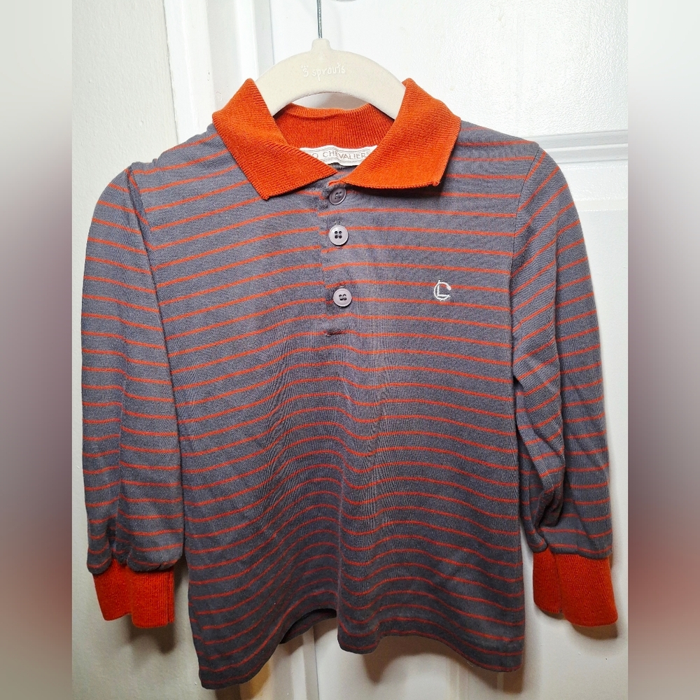 🇨🇦Vintage 80s Striped Polo Shirt Made in Canada (4T)